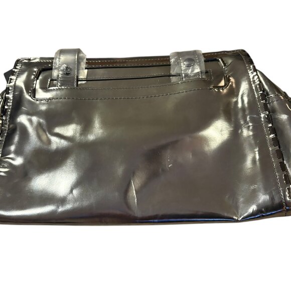 Grayson Holiday 2012 Studded Metallic Pewter Leather Satchel - Picture 8 of 10